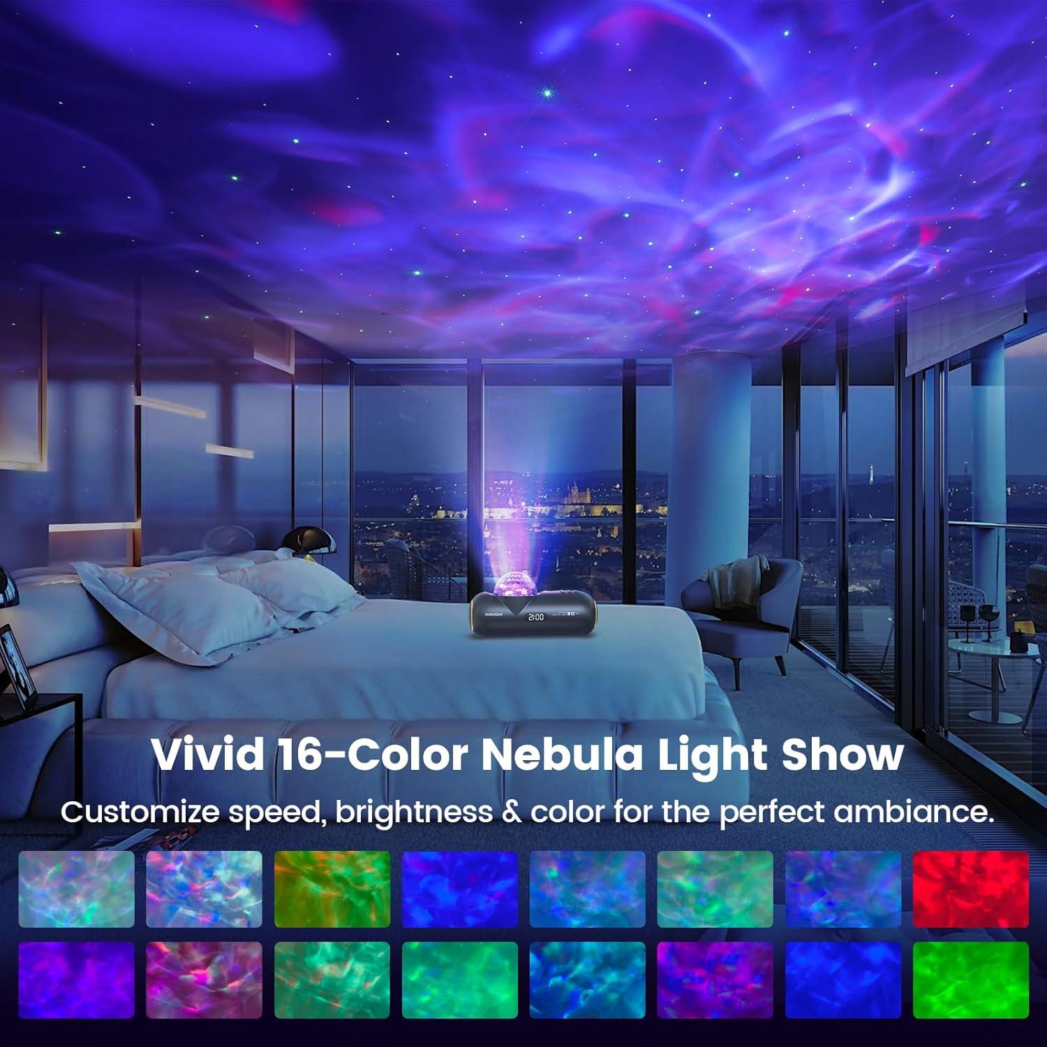 imageGlocusent Star Projector 16 Colors Aurora Galaxy Projector with 65 Soothing Sounds 8 Scenes Modes Builtin 51Bluetooth Speaker Works with App 24Ghz WiFi