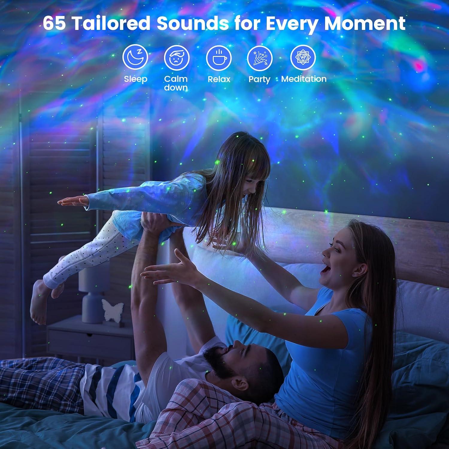 imageGlocusent Star Projector 16 Colors Aurora Galaxy Projector with 65 Soothing Sounds 8 Scenes Modes Builtin 51Bluetooth Speaker Works with App 24Ghz WiFi
