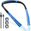 imageGlocusent Book Light 3Color ampamp 6Brightness Reading Light Bendable Neck Light 80hr Lasting Rechargeable Lamp Perfect Book Light for Reading in Bed Knitting Camping Repairing Book Lovers GiftsLake Blue