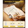 imageGlocusent Innovative TriHead Book Light for Reading in Bed 3 Colors ampamp 5 Brightness Levels 1000mAh Rechargeable with 30Min Timer 10100Hrs Partner Friendly Perfect for Book LoversWhite