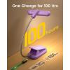 imageGlocusent Rotatable Book Light for Reading in Bed 22 LEDs Reading Light with Stepless Dimming ampamp Color Changing Rechargeable Clip on Book Light with Timer 1000mAh ampamp Up to 100hrs Book Lovers GiftPurple