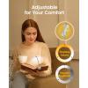imageGlocusent Rotatable Book Light for Reading in Bed 22 LEDs Reading Light with Stepless Dimming ampamp Color Changing Rechargeable Clip on Book Light with Timer 1000mAh ampamp Up to 100hrs Book Lovers GiftWhite