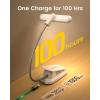 imageGlocusent Rotatable Book Light for Reading in Bed 22 LEDs Reading Light with Stepless Dimming ampamp Color Changing Rechargeable Clip on Book Light with Timer 1000mAh ampamp Up to 100hrs Book Lovers GiftWhite