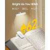 imageGlocusent Rotatable Book Light for Reading in Bed 22 LEDs Reading Light with Stepless Dimming ampamp Color Changing Rechargeable Clip on Book Light with Timer 1000mAh ampamp Up to 100hrs Book Lovers GiftWhite