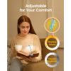 imageGlocusent Rotatable Book Light for Reading in Bed 22 LEDs Reading Light with Stepless Dimming ampamp Color Changing Rechargeable Clip on Book Light with Timer 1000mAh ampamp Up to 100hrs Book Lovers GiftBlue