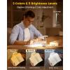 imageGlocusent Wingy Book Light 48 LED Reading Light with Timer ampamp Sleep Aid 2Switch 5 Brightness ampamp 3Color Adjust Rechargeable Clip on Book Light for Reading at Night in Bed Book Lamp for Book LoversWhite