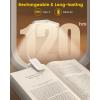imageGlocusent Wingy Book Light 48 LED Reading Light with Timer ampamp Sleep Aid 2Switch 5 Brightness ampamp 3Color Adjust Rechargeable Clip on Book Light for Reading at Night in Bed Book Lamp for Book LoversWhite