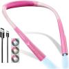 imageGlocusent Book Light 3Color ampamp 6Brightness Reading Light Bendable Neck Light 80hr Lasting Rechargeable Lamp Perfect Book Light for Reading in Bed Knitting Camping Repairing Book Lovers GiftsLight Pink