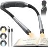 imageGlocusent Neck Light Reading Light  3 Colors ampamp 5 Stepless Brightness Book Light with Timer ampamp Sleep Aid Rechargeable for 100Hrs Long Lasting Ergonomic Design Perfect for Reading Knitting ampamp Craft