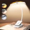 imageGlocusent Wingy Book Light 48 LED Reading Light with Timer ampamp Sleep Aid 2Switch 5 Brightness ampamp 3Color Adjust Rechargeable Clip on Book Light for Reading at Night in Bed Book Lamp for Book LoversWhite