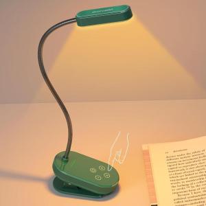 imageGlocusent 16 LED Mini Book Light for Reading in Bed Clip On Reading Light Rechargeable ampamp Long Lasting for 80Hrs 3 Colors ampamp 5 Brightness Levels Perfect Reader Gifts Book Lovers Kids GreenGreen