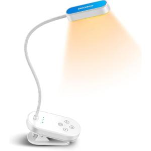imageGlocusent 16 LED Mini Book Light for Reading in Bed Clip On Reading Light Rechargeable ampamp Long Lasting for 80Hrs 3 Colors ampamp 5 Brightness Levels Perfect Reader Gifts Book Lovers Kids GreenWhite