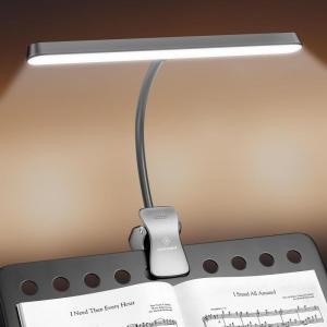 imageGlocusent 57 LED Super Bright Music Stand Light Eye Caring Clipon Piano Light 3 Color ampamp 5 Brightness USBC Rechargeable Long Lasting up to 140 Hrs Perfect for The Piano Sheet MusicGray