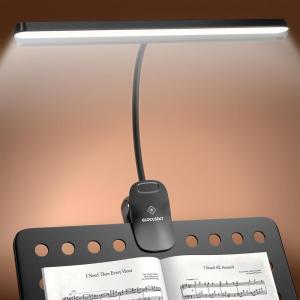 imageGlocusent 57 LED Super Bright Music Stand Light Eye Caring Clipon Piano Light 3 Color ampamp 5 Brightness USBC Rechargeable Long Lasting up to 140 Hrs Perfect for The Piano Sheet MusicBlackWider Light Bar