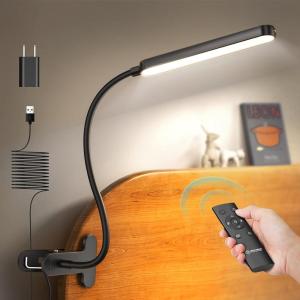 imageGlocusent 5W MultiPurpose Clip On Light 38 LED Eye Caring Reading Bed Lamp 5 Color ampamp 5 Brightness with a Remote 30Min Auto Off Timer Perfect for Bed ReadingStudyingWorkingBlack