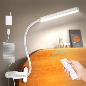 imageGlocusent 5W MultiPurpose Clip On Light 38 LED Eye Caring Reading Bed Lamp 5 Color ampamp 5 Brightness with a Remote 30Min Auto Off Timer Perfect for Bed ReadingStudyingWorkingWhite