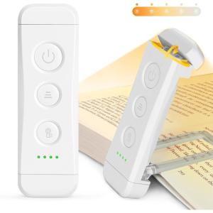 imageGlocusent Book Light Reading Light with Sleep Aid ampamp Timer 5 BrightnessLevel ampamp 3Color Upgraded USBC Rechargeable Clipon Book Lamp Portable Book Light Reading at Night for Book LoversWhite2