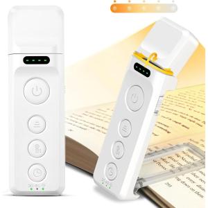 imageGlocusent Book Light Reading Light with Sleep Aid ampamp Timer 5 BrightnessLevel ampamp 3Color Upgraded USBC Rechargeable Clipon Book Lamp Portable Book Light Reading at Night for Book LoversWhite