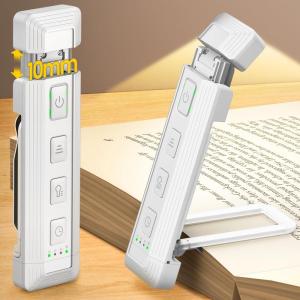 imageGlocusent Extendable Book Lights for Reading at Night 5 Enhanced Brightness ampamp 3 Colors with Sleep Aid ampamp Timers Clip on USB Rechargeable Reading Light for Books in Bed Ideal Gifts for Book LoversWhite