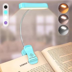 imageGlocusent Horizontal ETHead Book Light for Reading in Bed Eye Caring CRI 95 3 Colors ampamp 5 Brightness Rechargeable Long Lasting Reading Light 14Oz Lightweight ampamp Portable Perfect for Book LoversBlue