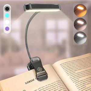 imageGlocusent Horizontal ETHead Book Light for Reading in Bed Eye Caring CRI 95 3 Colors ampamp 5 Brightness Rechargeable Long Lasting Reading Light 14Oz Lightweight ampamp Portable Perfect for Book LoversGray