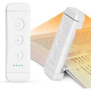 imageGlocusent USB Rechargeable Book Light for Reading in Bed Portable Clipon LED Reading Light 3 Amber Colors ampamp 5 Brightness Dimmable Compact ampamp Long Lasting Perfect for Book Lovers KidsWhite