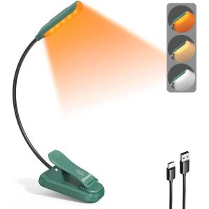 imageGlocusent Willow Book Light for Reading in Bed 10LED Bright Reading Light 3 Colors ampamp 3 Brightness Rechargeable Book Light Lasts for 80hr Lightweight Clip on Book Light Perfect for Book LoversGreen