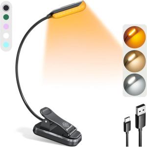 imageGlocusent Willow Book Light for Reading in Bed 10LED Bright Reading Light 3 Colors ampamp 3 Brightness Rechargeable Book Light Lasts for 80hr Lightweight Clip on Book Light Perfect for Book LoversBlack