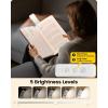 imageGlocusent Rechargeable Book Light 1000 mAh Battery for 160 Hrs 3 Amber Colors ampamp 5 Brightness Stepless Dimming  Reading Lights for Books in Bed Clip on Book Lights for Bookworms KidsWhite