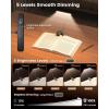 imageGlocusent 26 LED Rechargeable Book Light 1200 mAh Battery for 90 Hrs 5 Amber Colors ampamp Stepless Dimming Book Lights for Reading at Night  Portable Clip on Reading Light for Book Lovers KidsBlack
