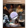 imageGlocusent 26 LED Rechargeable Book Light 1200 mAh Battery for 90 Hrs 5 Amber Colors ampamp Stepless Dimming Book Lights for Reading at Night  Portable Clip on Reading Light for Book Lovers KidsPurple