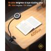 imageGlocusent 72 LED Clip on Lamp with Remote Reading Light with Amer Ring Night Light 3 Colors ampamp 5 Dimmable Desk Lamp with Clamp AutoOff Timer for Night Reading Bed Light for HeadboardDormBunkBlack