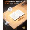 imageGlocusent 72 LED Clip on Lamp with Remote Reading Light with Amer Ring Night Light 3 Colors ampamp 5 Dimmable Desk Lamp with Clamp AutoOff Timer for Night Reading Bed Light for HeadboardDormBunkWhite
