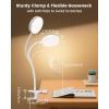 imageGlocusent 72 LED Clip on Lamp with Remote Reading Light with Amer Ring Night Light 3 Colors ampamp 5 Dimmable Desk Lamp with Clamp AutoOff Timer for Night Reading Bed Light for HeadboardDormBunkWhite