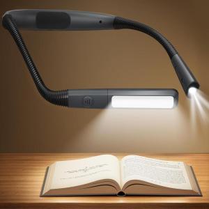 imageGlocusent Book Light 100Hrs Long Lasting Rechargeable Reading Light 5 Colors ampamp Stepless Dimming Neck Light  Perfect Book Light for Reading in Bed Knitting Book Lovers Gifts