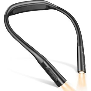 imageGlocusent Ergonomic Neck Light 1200mAh for 100Hrs Runtime Reading Lights for Books in BedStepless Colors ampamp 5 Brightness Levels Rechargeable Book Light Ideal for Reading Knitting Repairing