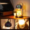 imageGlocusent Candle Warmer Lamp with 3D Glass Globe Antique Base Dimmable Height Adjustable Wax Melter for Scented Jar Candles 28H Auto Timer Christmas Birthday Gifts for Women Home Decor Lighting