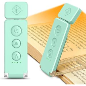imageGlocusent 12 LED Rechargeable Book Light Clipon Reading Light with 5 Colors ampamp 5 Brightness Levels Up to 100Hrs Runtime EyeCaring Reading Lights for Books in Bed Perfect for Book Lovers KidsSky Blue