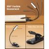 imageGlocusent 13 LEDs Book Lights for Reading at Night 120 Hrs Runtime Rechargeable Reading Light Eye Caring 3 Colors ampamp 5 Stepless Dimming Brightness 360LM Flexible Clip on Light for Book Lovers Kids